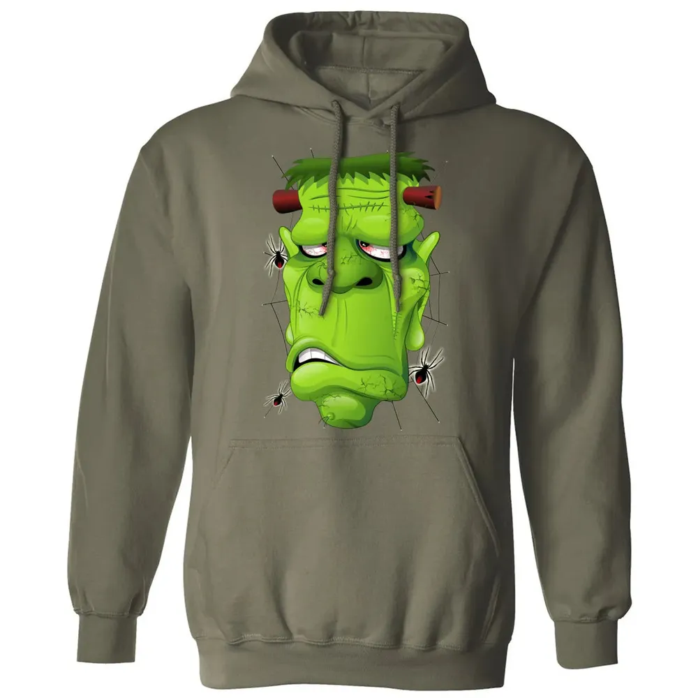 Frankenstein Ugly Portrait and Spiders Classic Unisex Hoodie - 4