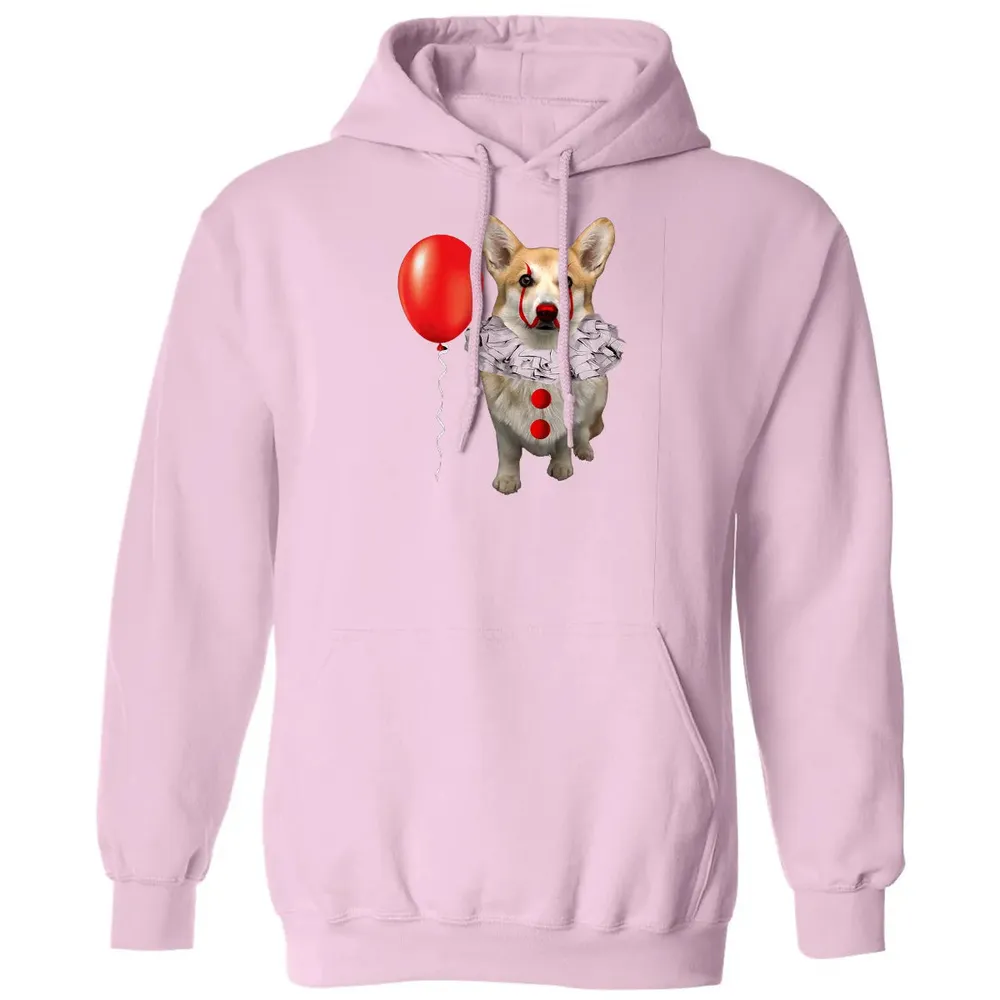 Corgi Scary Clown Funny Corgi Halloween Classic Unisex Hoodie - 3
