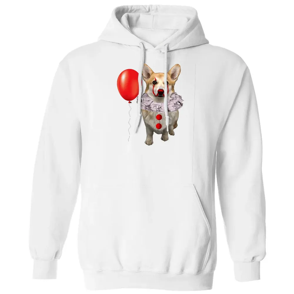 Corgi Scary Clown Funny Corgi Halloween Classic Unisex Hoodie - 11