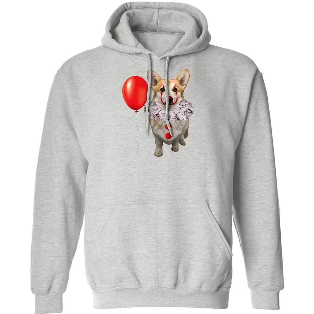 Corgi Scary Clown Funny Corgi Halloween Classic Unisex Hoodie - 8