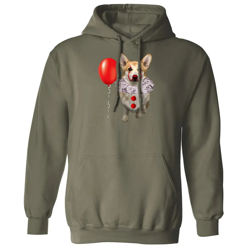 Corgi Scary Clown Funny Corgi Halloween Classic Unisex Hoodie - 4