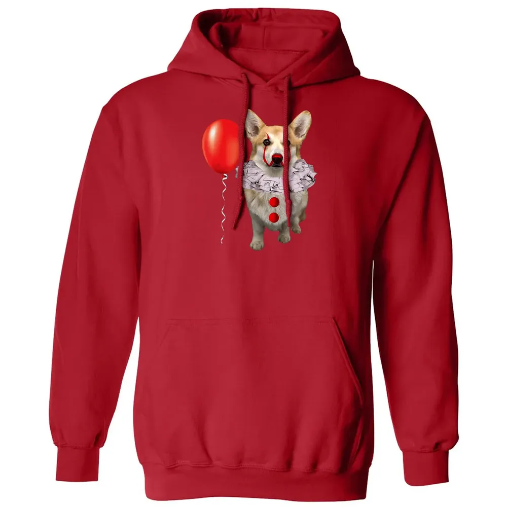 Corgi Scary Clown Funny Corgi Halloween Classic Unisex Hoodie - 5