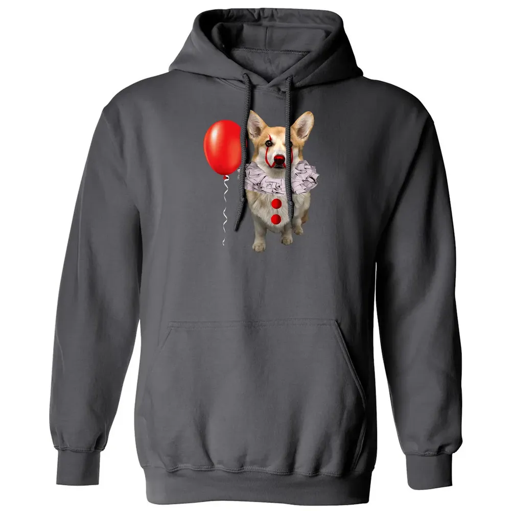 Corgi Scary Clown Funny Corgi Halloween Classic Unisex Hoodie - 7