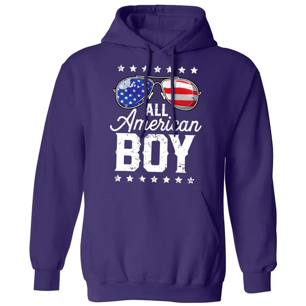 All American Boy 4th of July  Boys Kids Sunglasses Classic Unisex Hoodie - 6