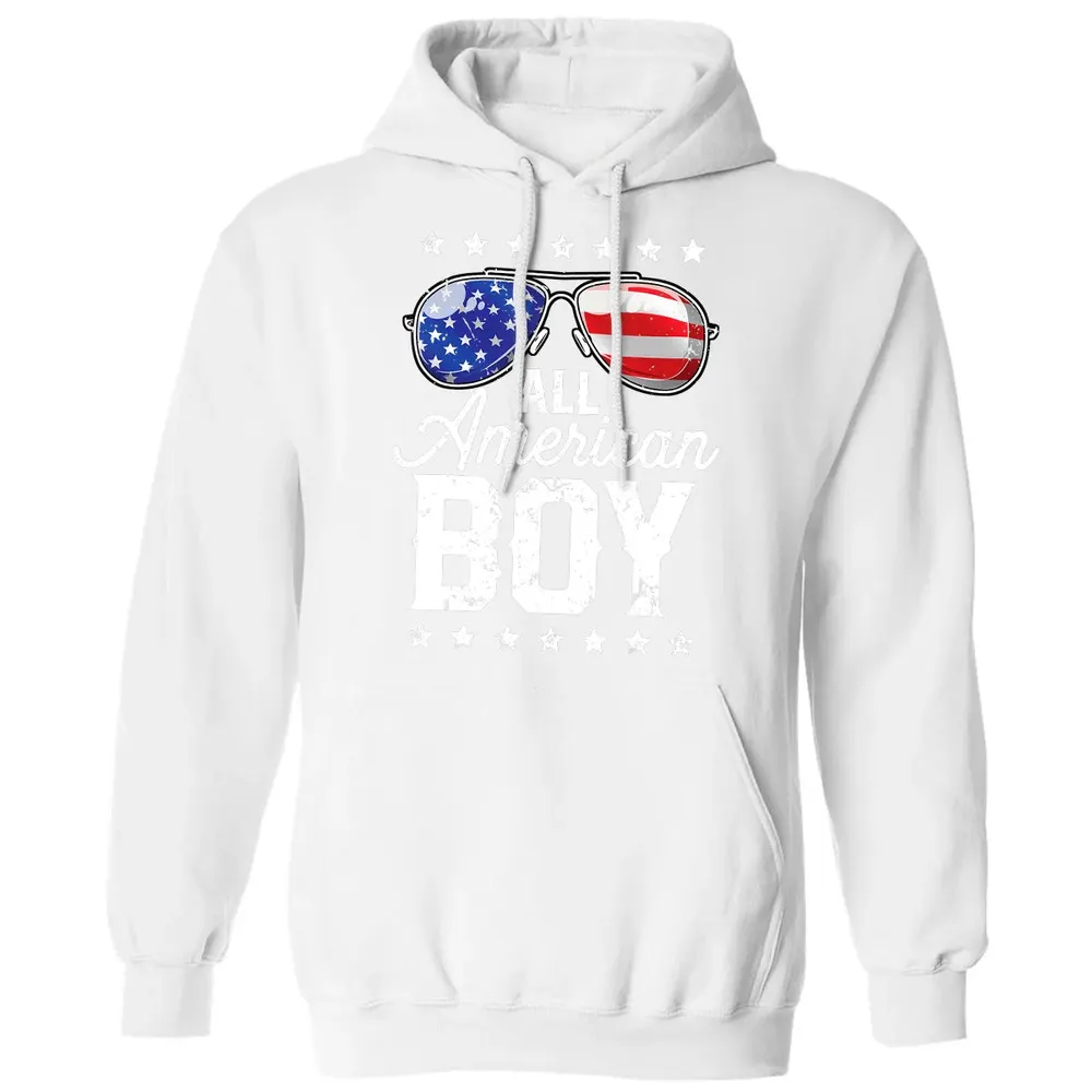 All American Boy 4th of July  Boys Kids Sunglasses Classic Unisex Hoodie - 11