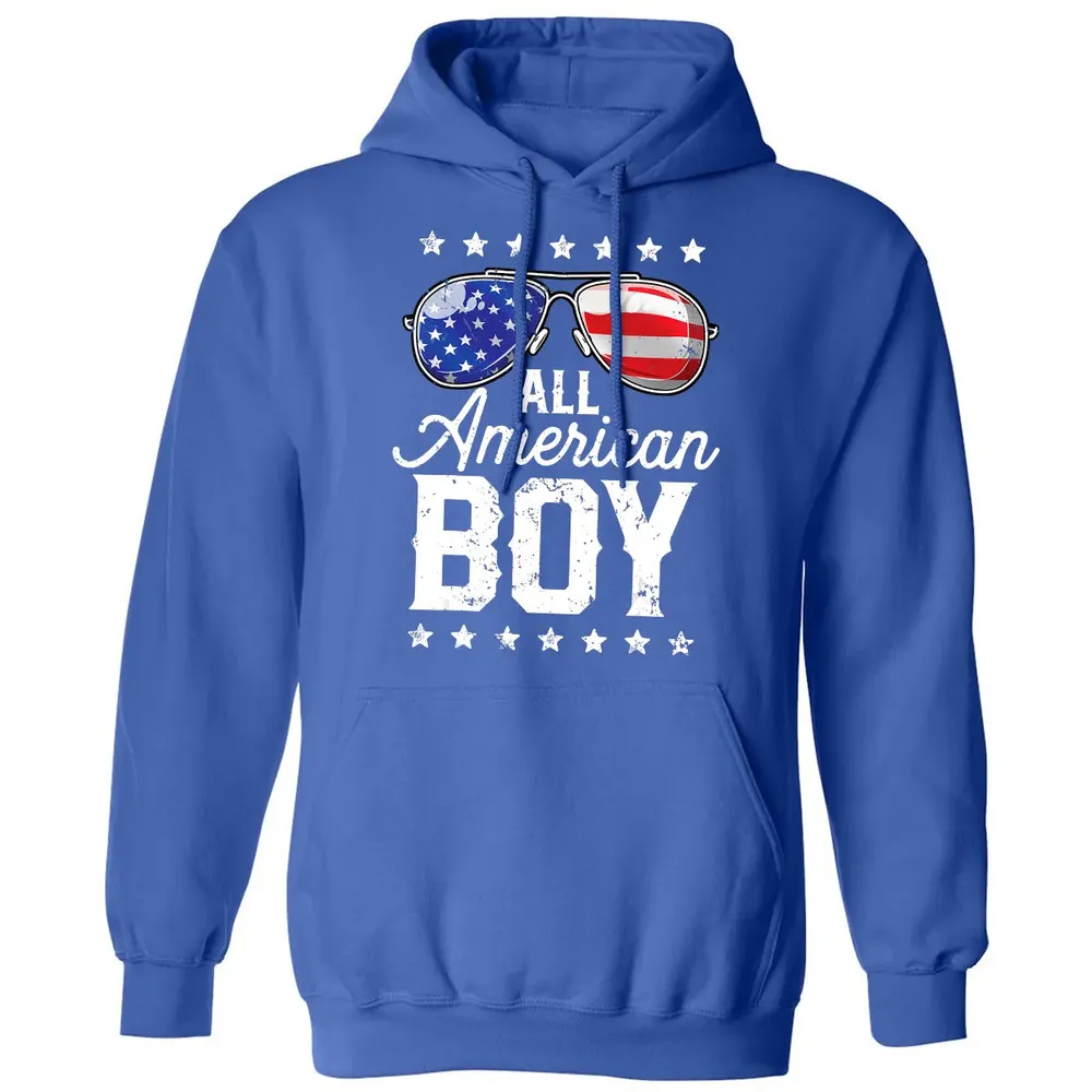 All American Boy 4th of July  Boys Kids Sunglasses Classic Unisex Hoodie - 9