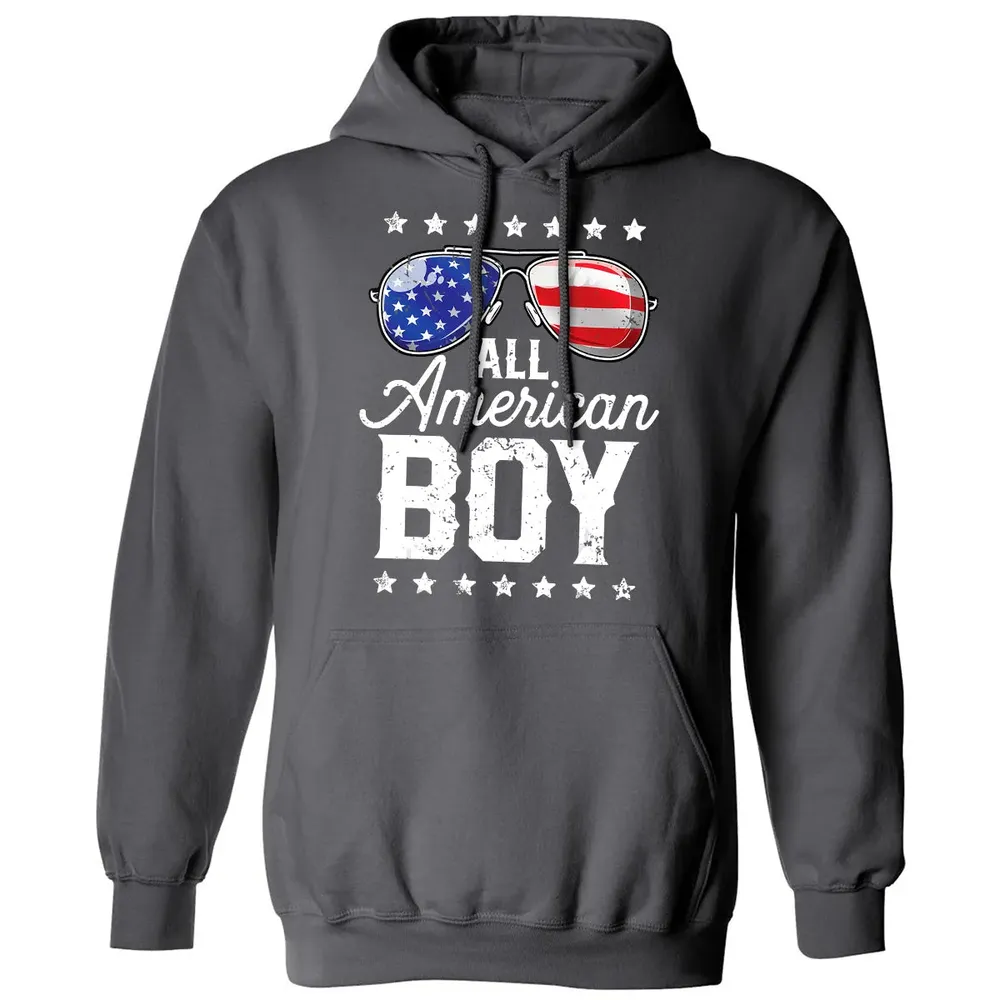 All American Boy 4th of July  Boys Kids Sunglasses Classic Unisex Hoodie - 7