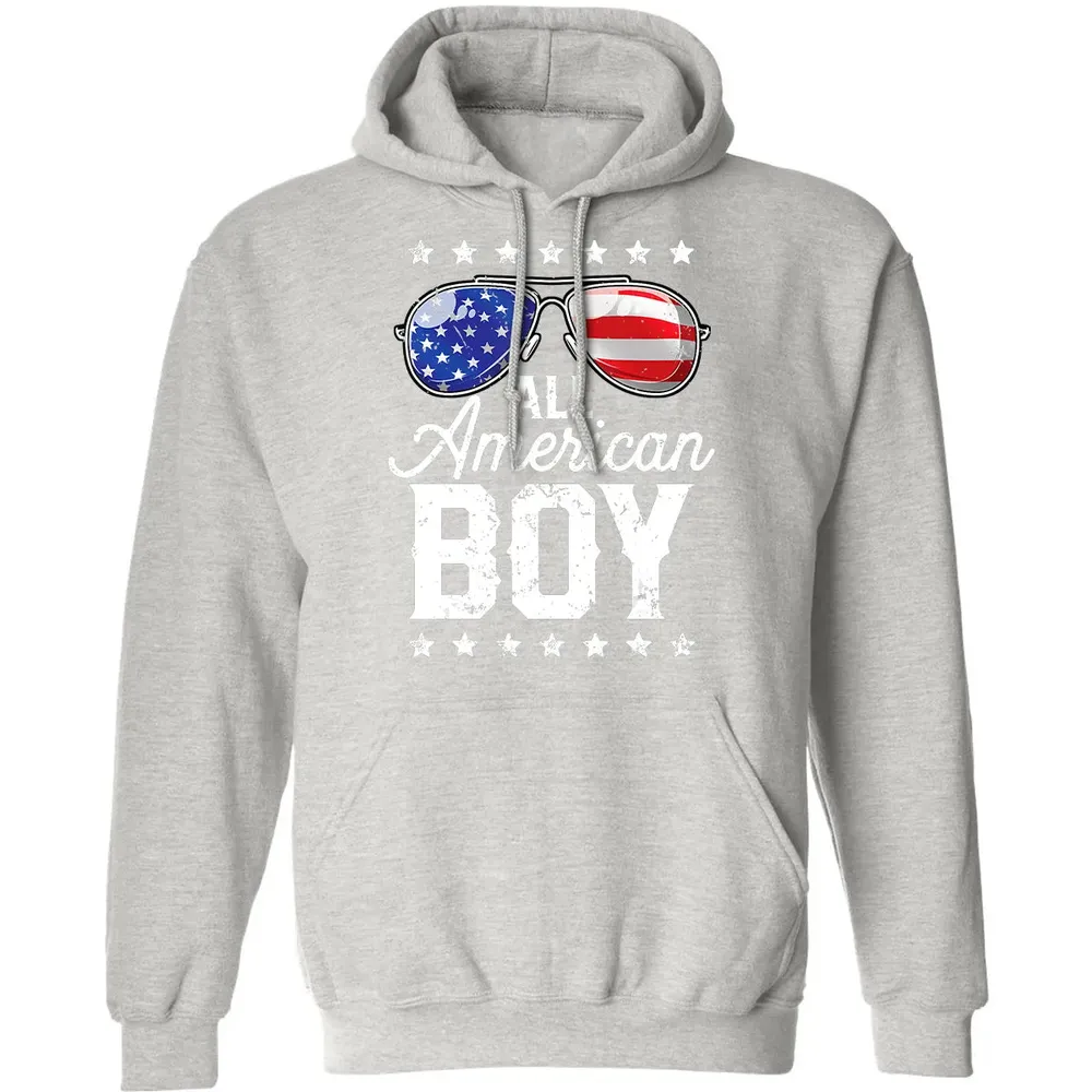 All American Boy 4th of July  Boys Kids Sunglasses Classic Unisex Hoodie - 8
