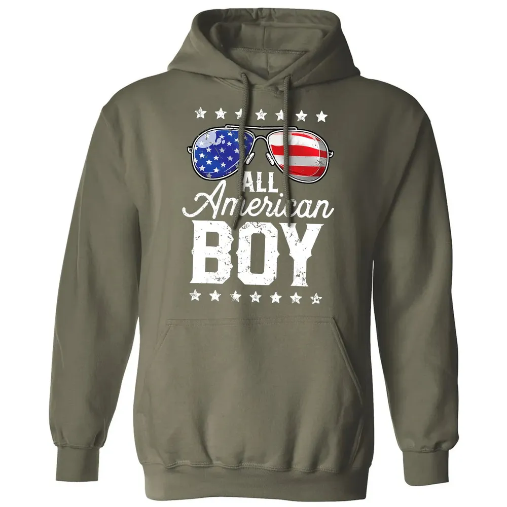 All American Boy 4th of July  Boys Kids Sunglasses Classic Unisex Hoodie - 4