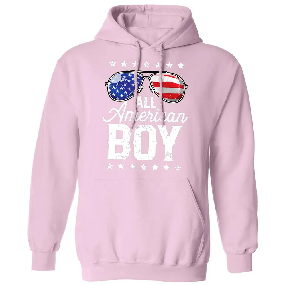 All American Boy 4th of July  Boys Kids Sunglasses Classic Unisex Hoodie - 3