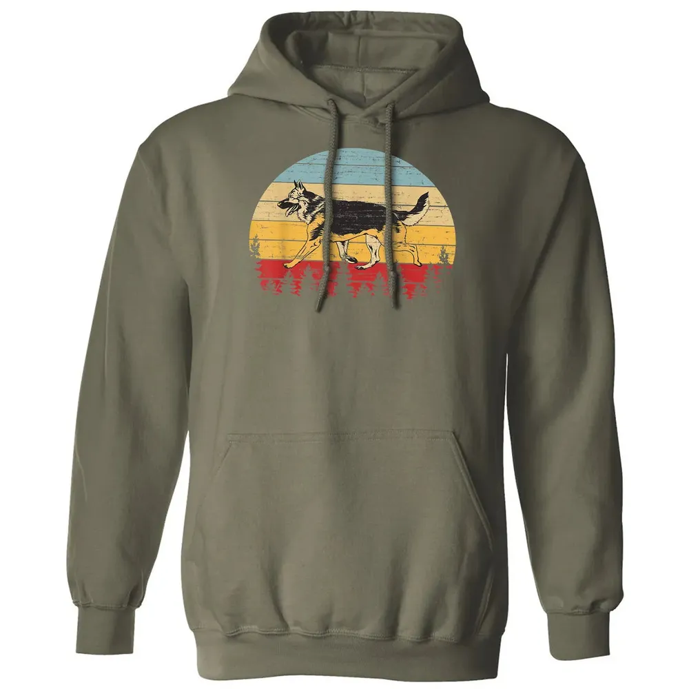 German Shepherd Vintage Retro Classic Unisex Hoodie - 4