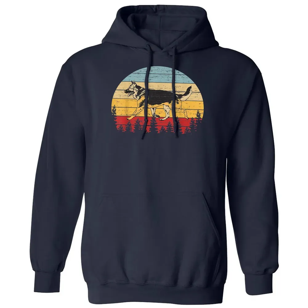 German Shepherd Vintage Retro Classic Unisex Hoodie - 2