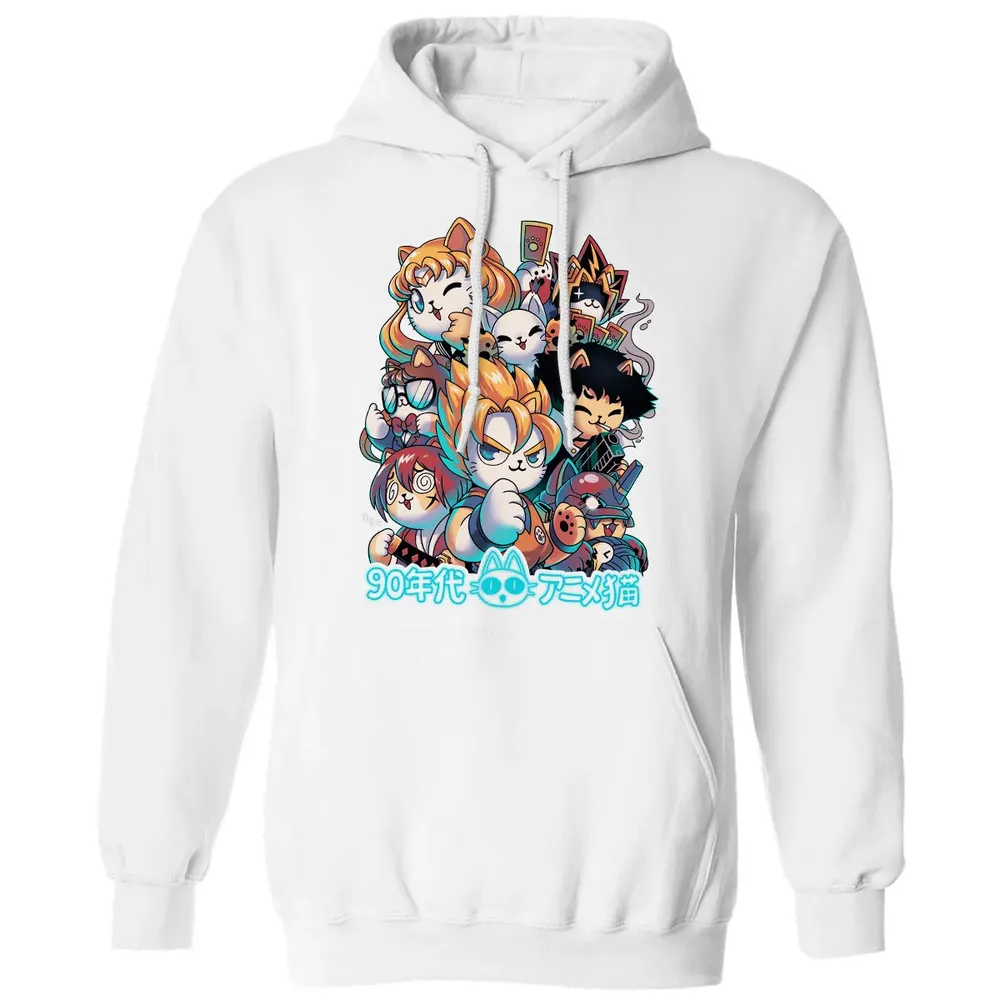 90s Kawaii Anime Neko Classic Unisex Hoodie - 11
