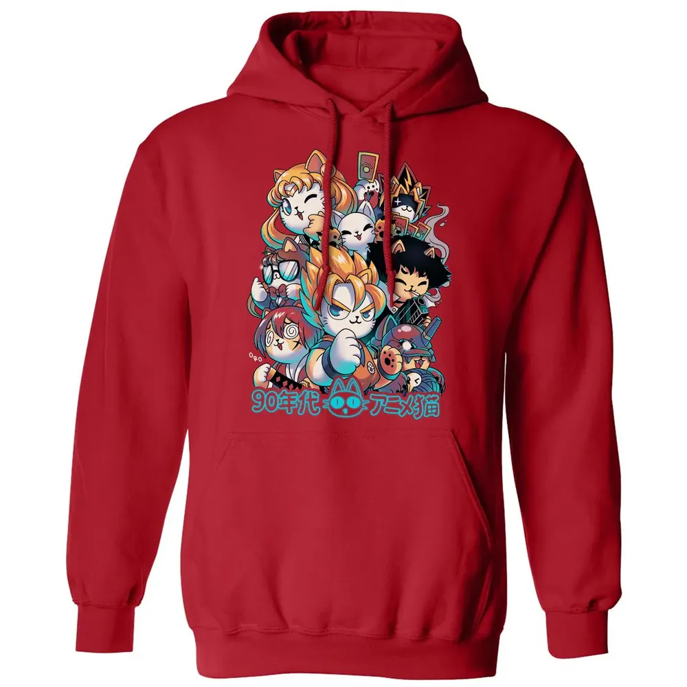 90s Kawaii Anime Neko Classic Unisex Hoodie - 5