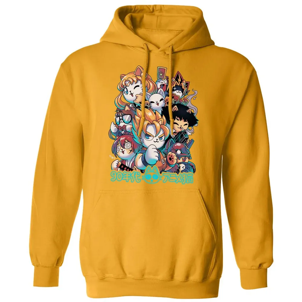 90s Kawaii Anime Neko Classic Unisex Hoodie - 12