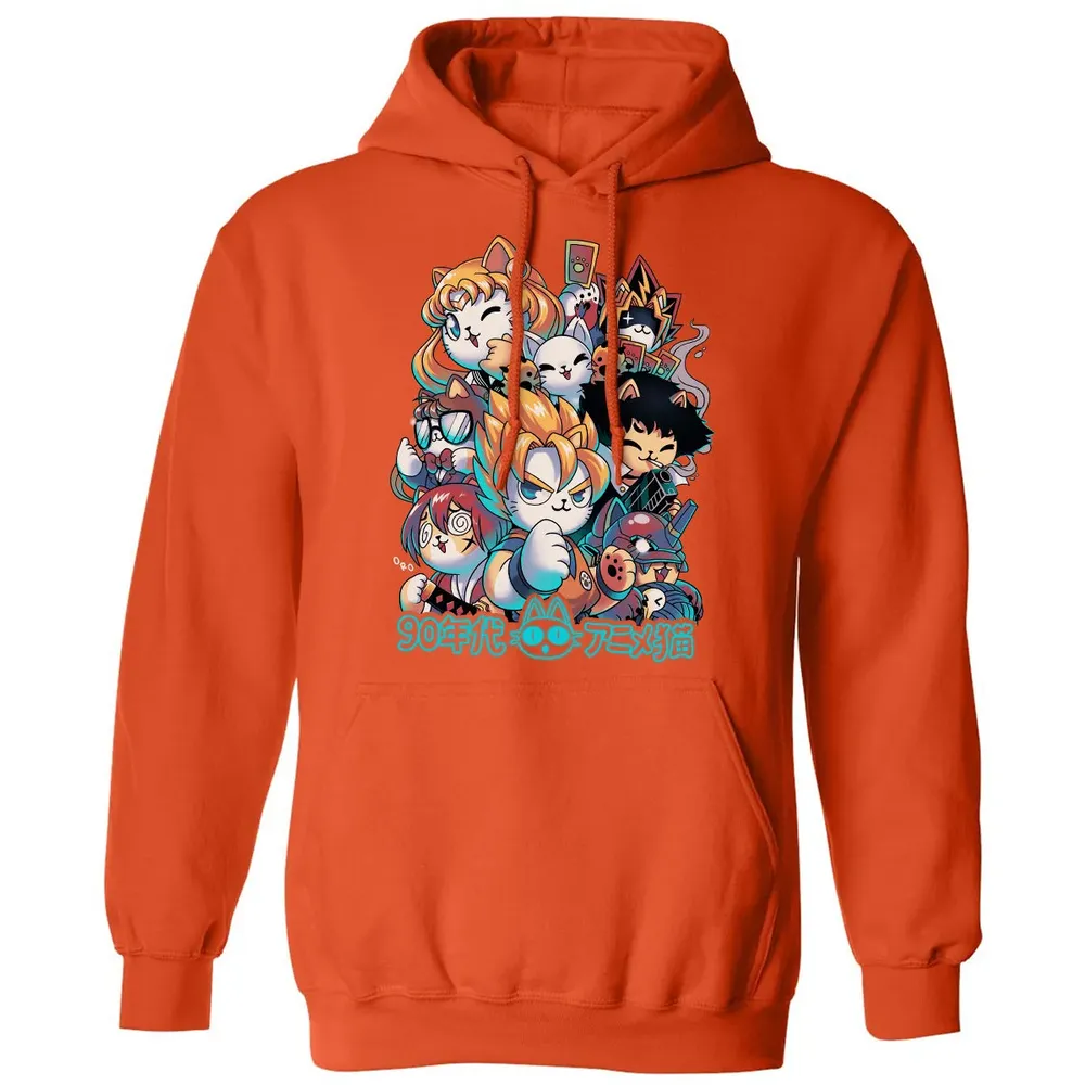 90s Kawaii Anime Neko Classic Unisex Hoodie - 10
