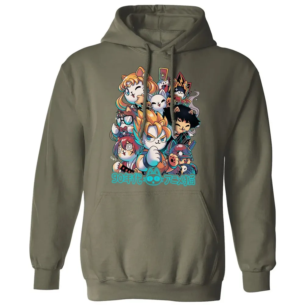90s Kawaii Anime Neko Classic Unisex Hoodie - 4