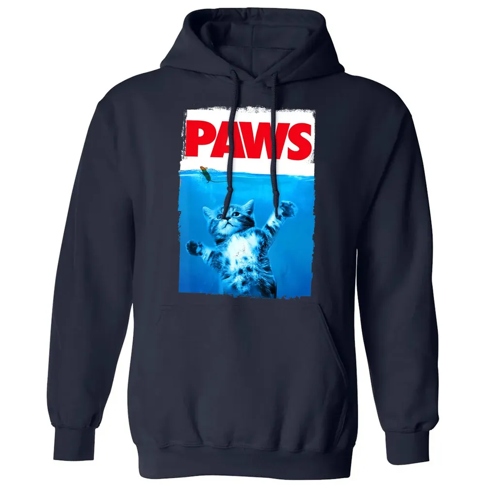 Paws Cat and Mouse Top, Cute Funny Cat Lover Parody Top Classic Unisex Hoodie - 2