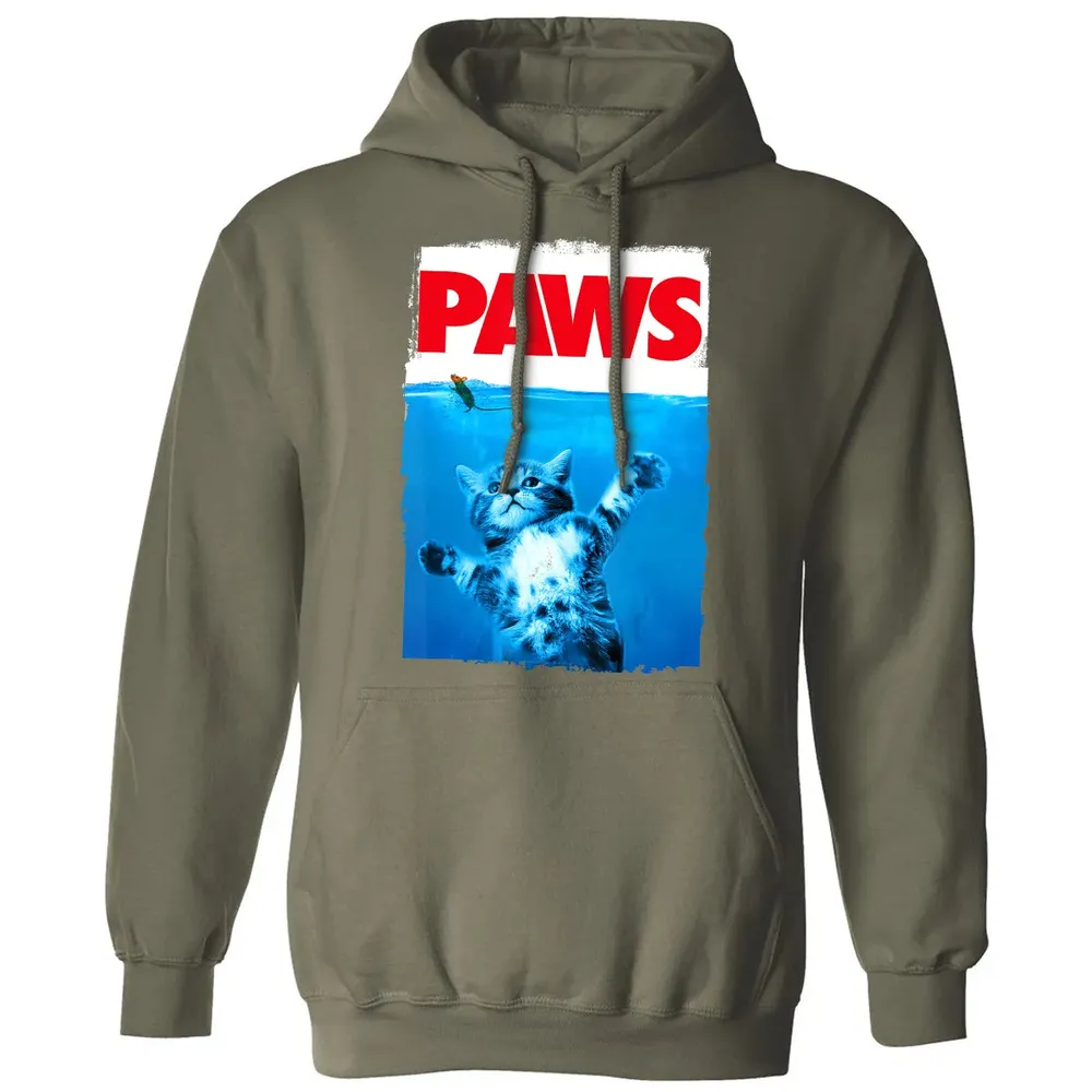 Paws Cat and Mouse Top, Cute Funny Cat Lover Parody Top Classic Unisex Hoodie - 4