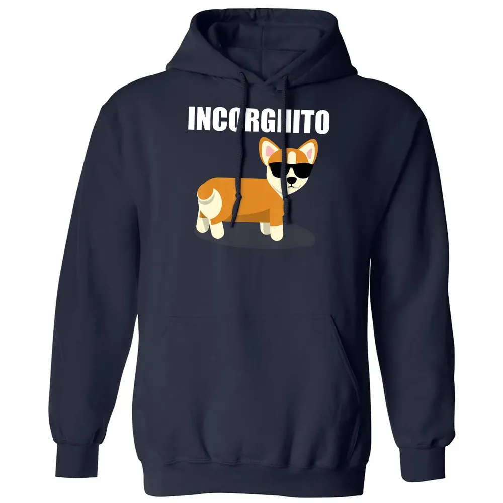 Vintage Incorgnito   Funny Corgi Lover  Gift Classic Unisex Hoodie - 2