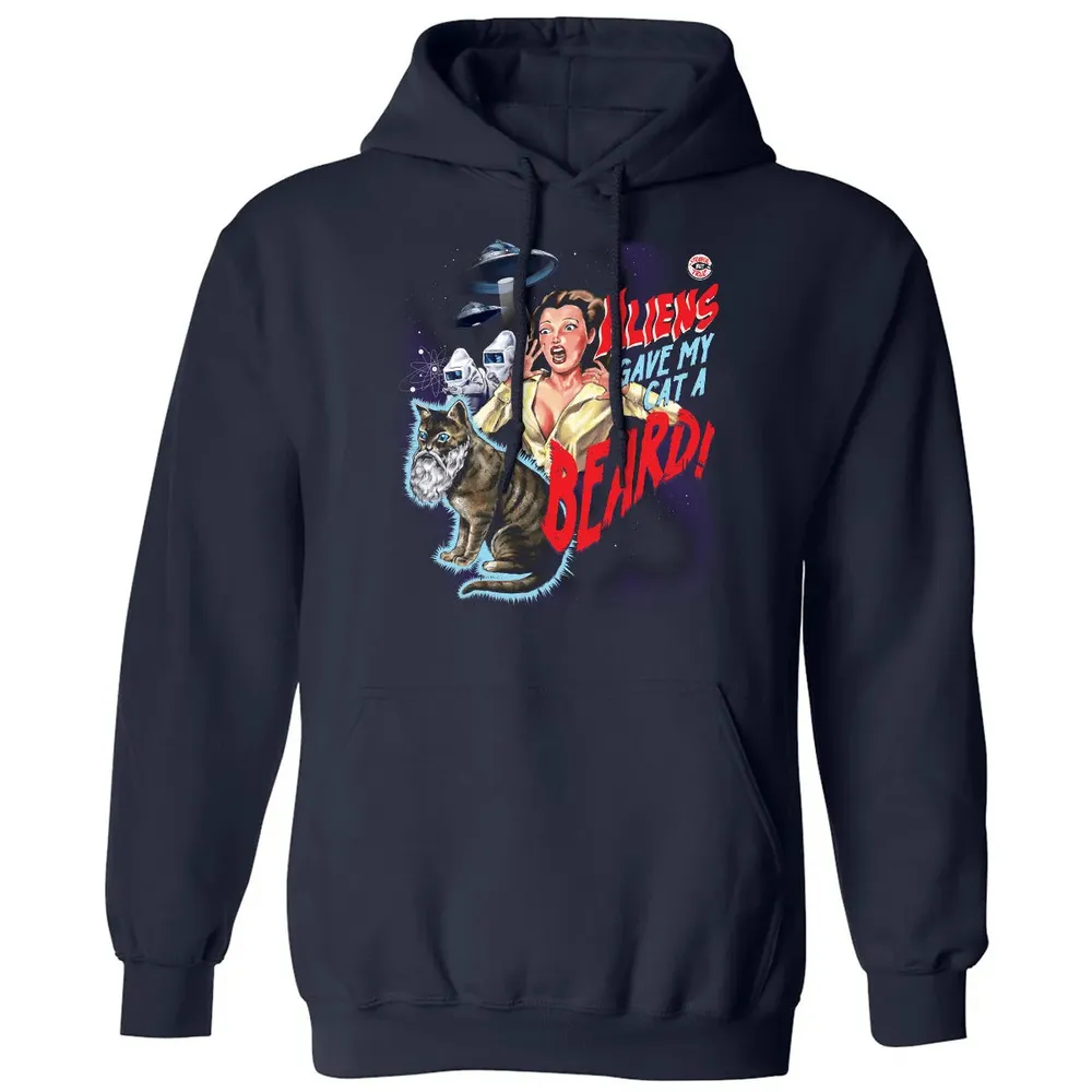 Aliens gave my cat a beard! Classic Unisex Hoodie - 2