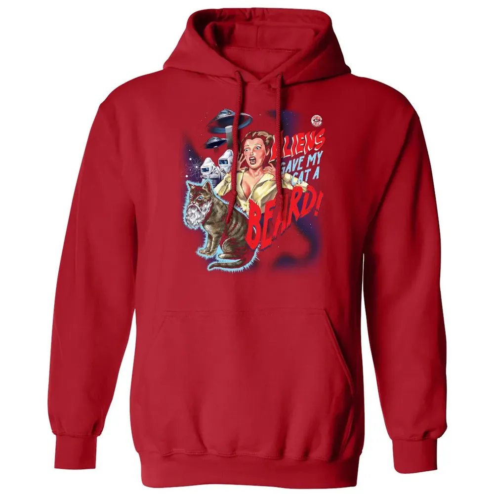 Aliens gave my cat a beard! Classic Unisex Hoodie - 5