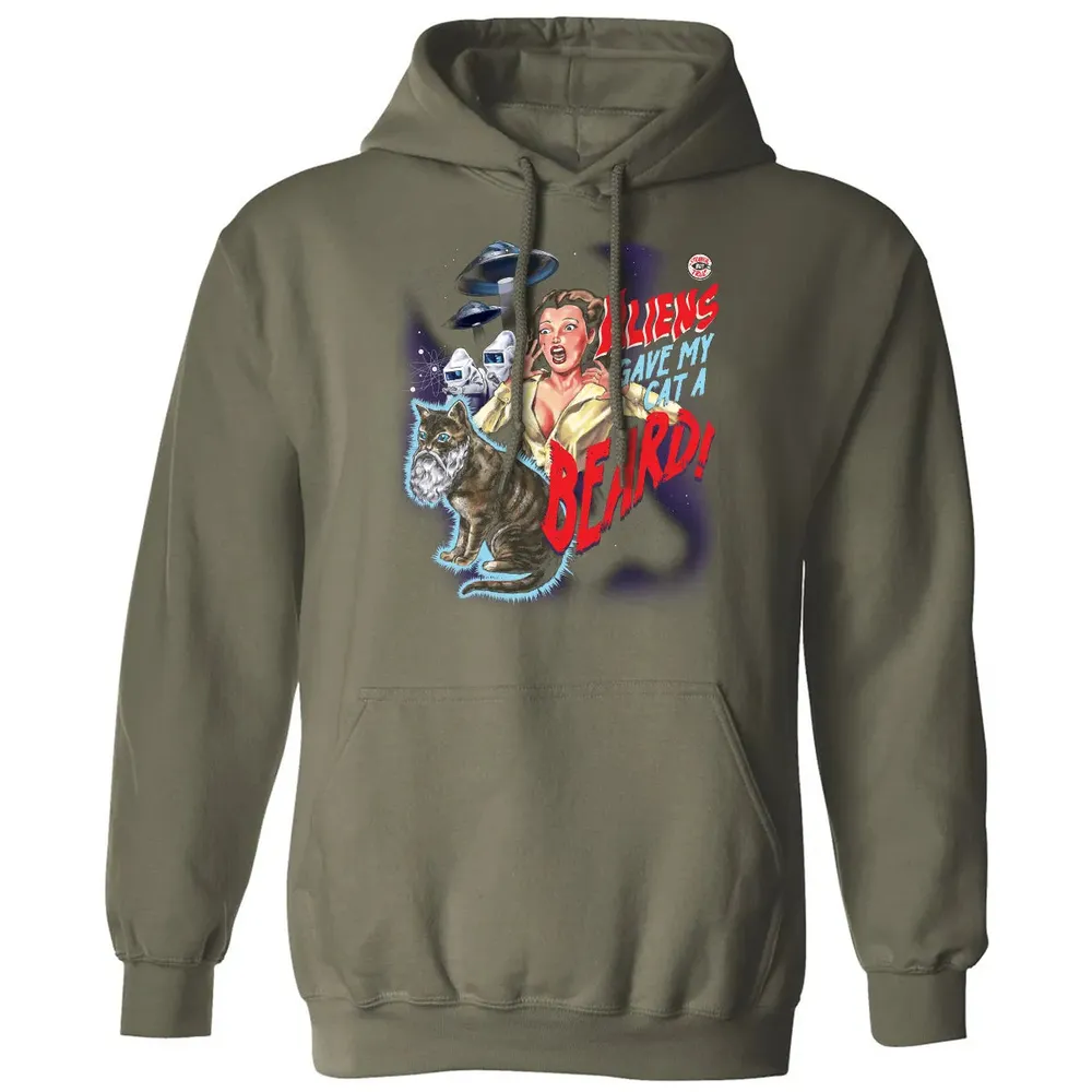 Aliens gave my cat a beard! Classic Unisex Hoodie - 4