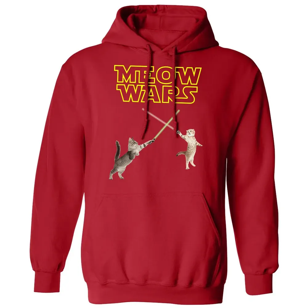 Meow Wars funny Cat lover pop art Classic Unisex Hoodie - 5