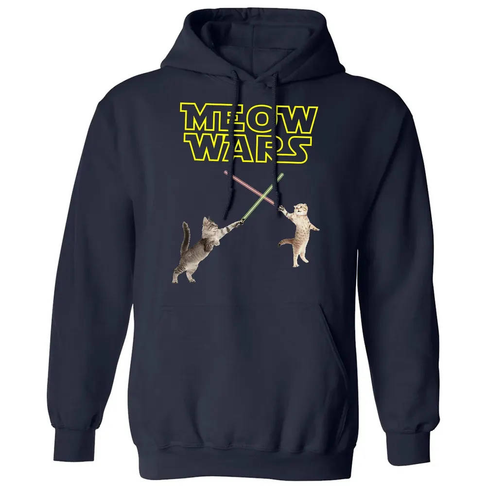 Meow Wars funny Cat lover pop art Classic Unisex Hoodie - 2
