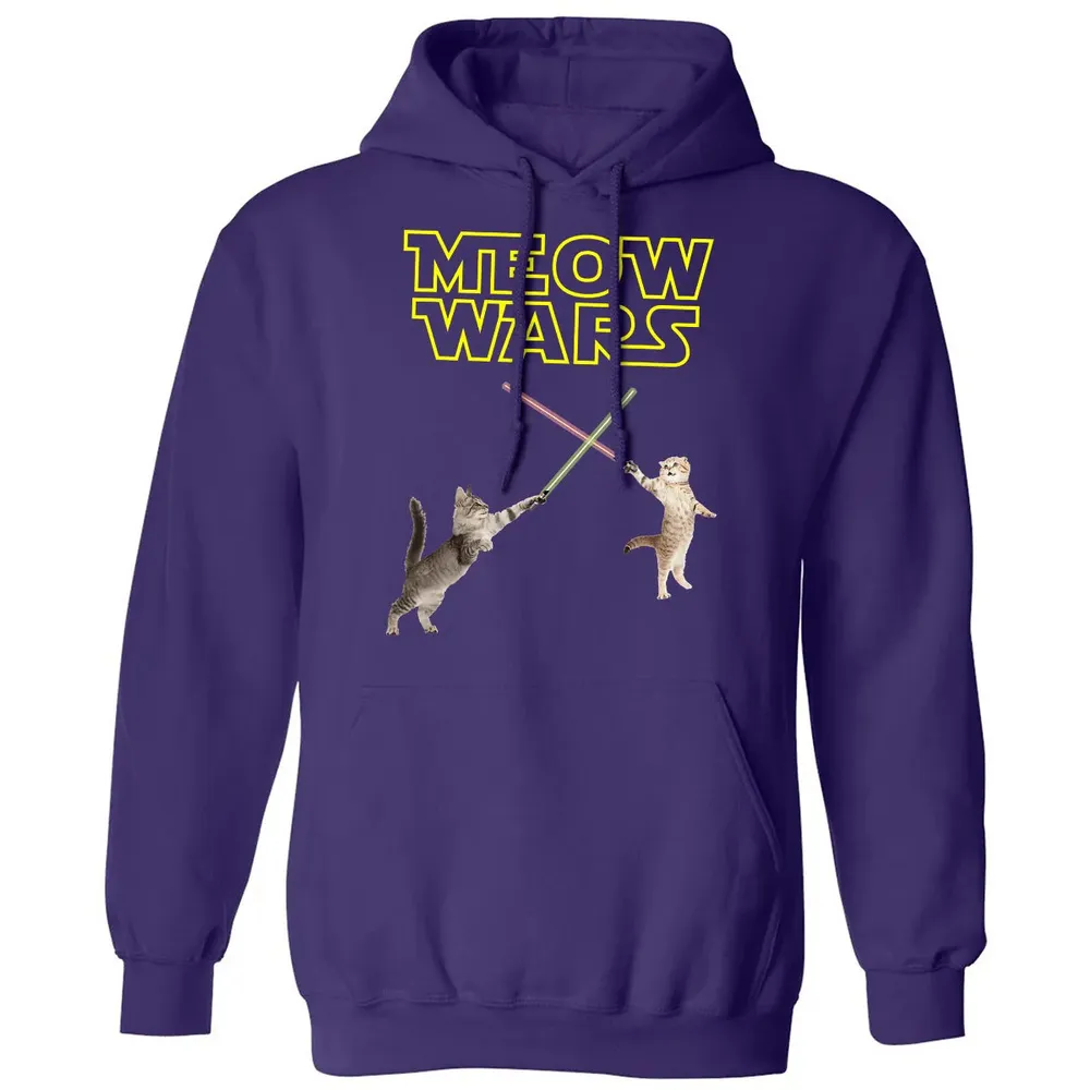 Meow Wars funny Cat lover pop art Classic Unisex Hoodie - 6