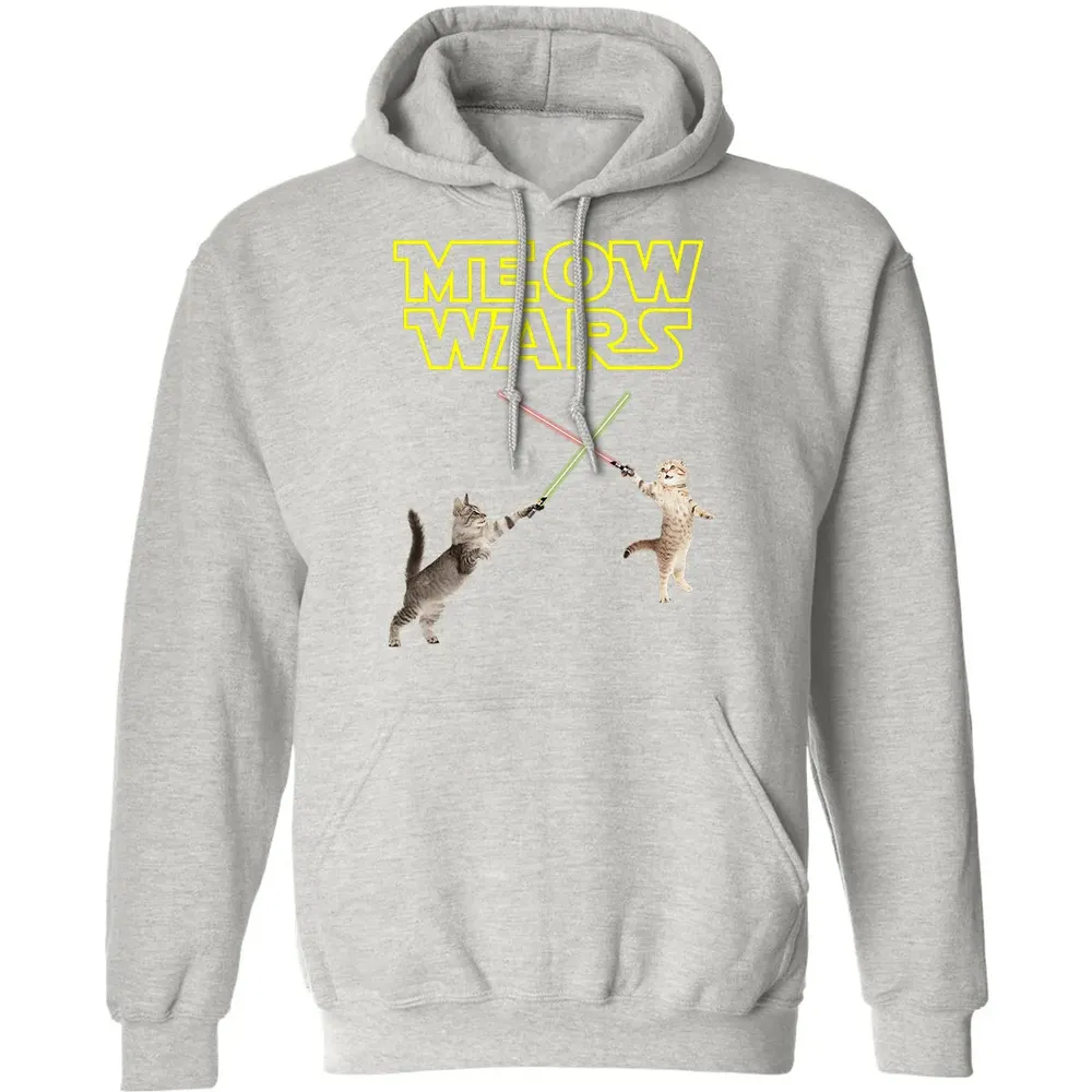 Meow Wars funny Cat lover pop art Classic Unisex Hoodie - 8
