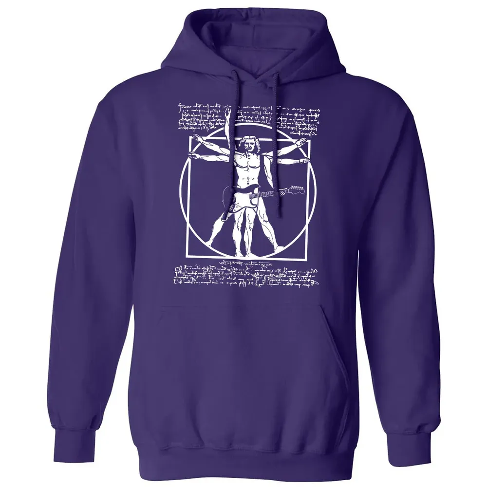 VITRUVIAN MAN PLAYING THE GUITAR Classic Unisex Hoodie - 6