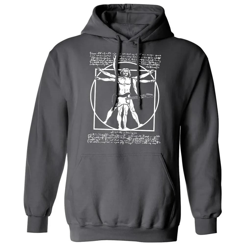 VITRUVIAN MAN PLAYING THE GUITAR Classic Unisex Hoodie - 7