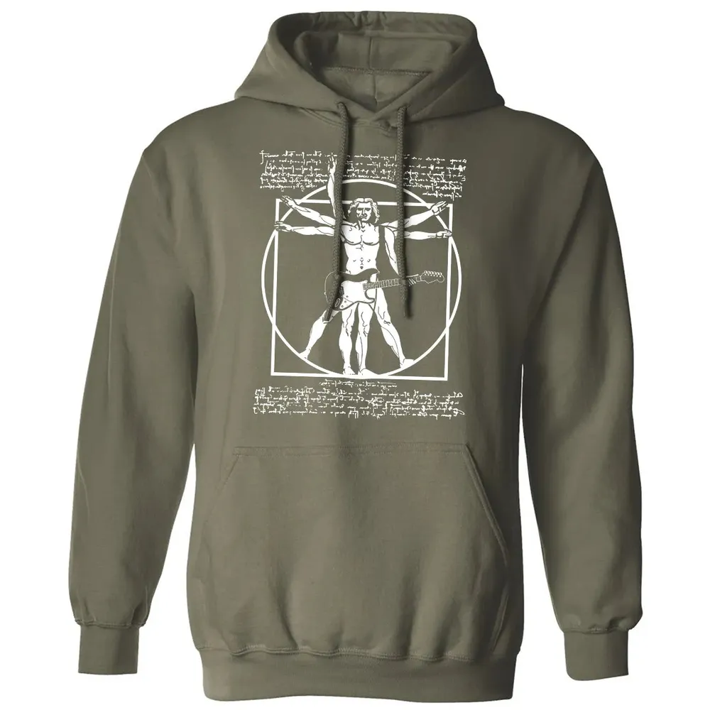 VITRUVIAN MAN PLAYING THE GUITAR Classic Unisex Hoodie - 4