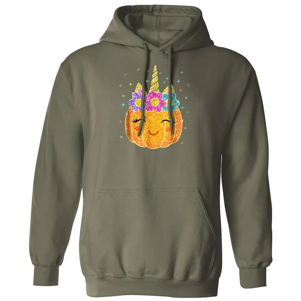 Cute Unicorn Pumpkin Halloween Thanksgiving Classic Unisex Hoodie - 4