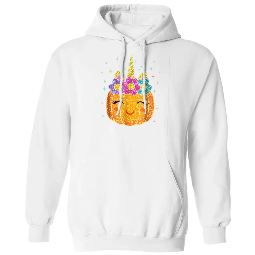 Cute Unicorn Pumpkin Halloween Thanksgiving Classic Unisex Hoodie - 11