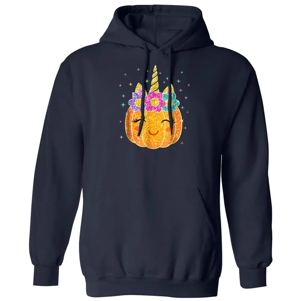 Cute Unicorn Pumpkin Halloween Thanksgiving Classic Unisex Hoodie - 2