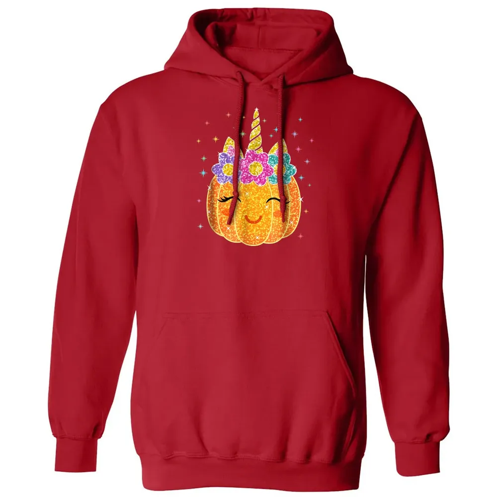 Cute Unicorn Pumpkin Halloween Thanksgiving Classic Unisex Hoodie - 5
