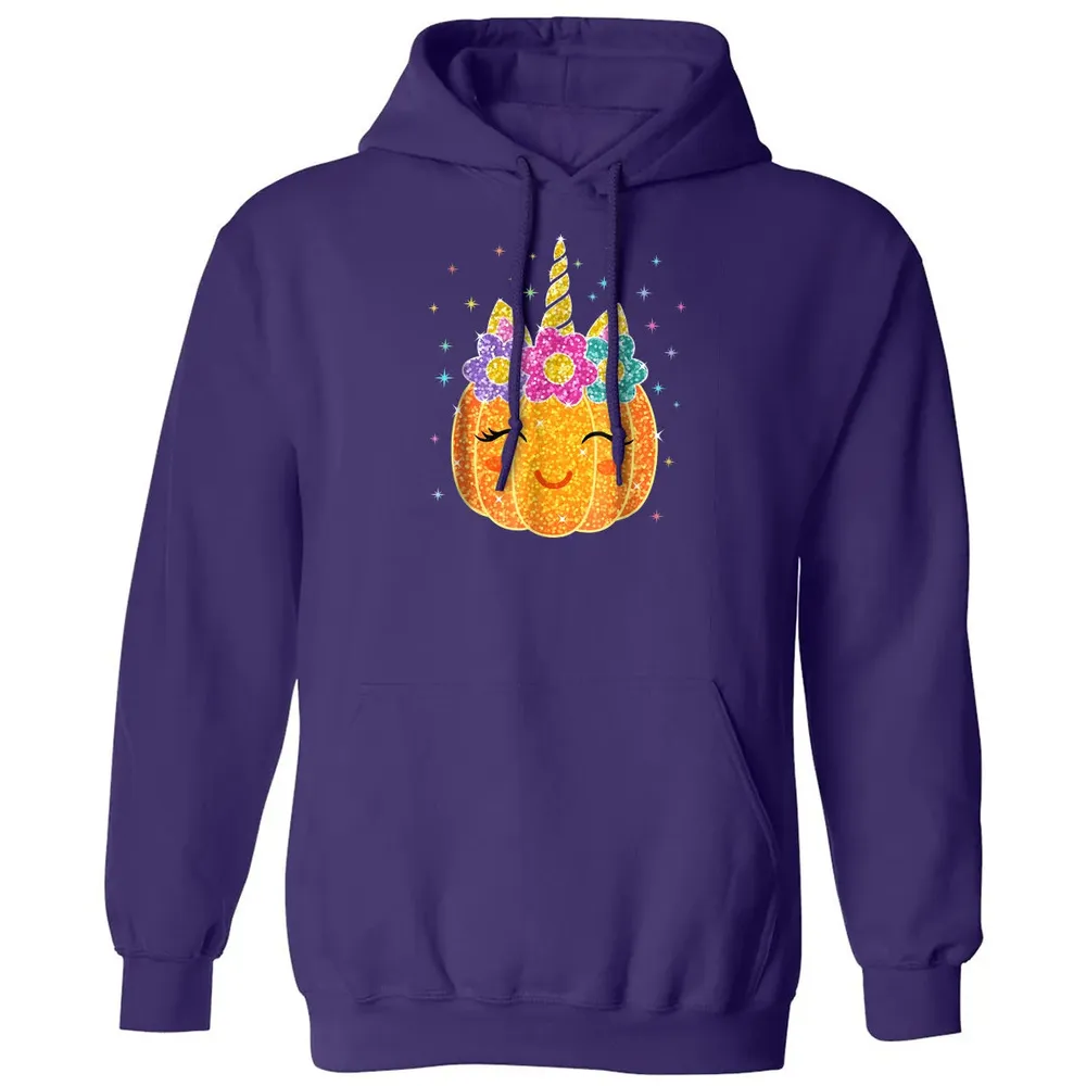 Cute Unicorn Pumpkin Halloween Thanksgiving Classic Unisex Hoodie - 6