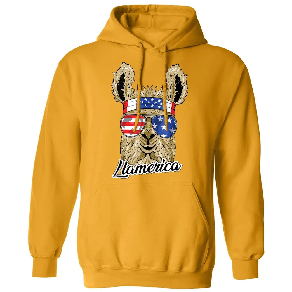 Llamerica American Llama Patriotic USA 4th Of July Funny Classic Unisex Hoodie - 12