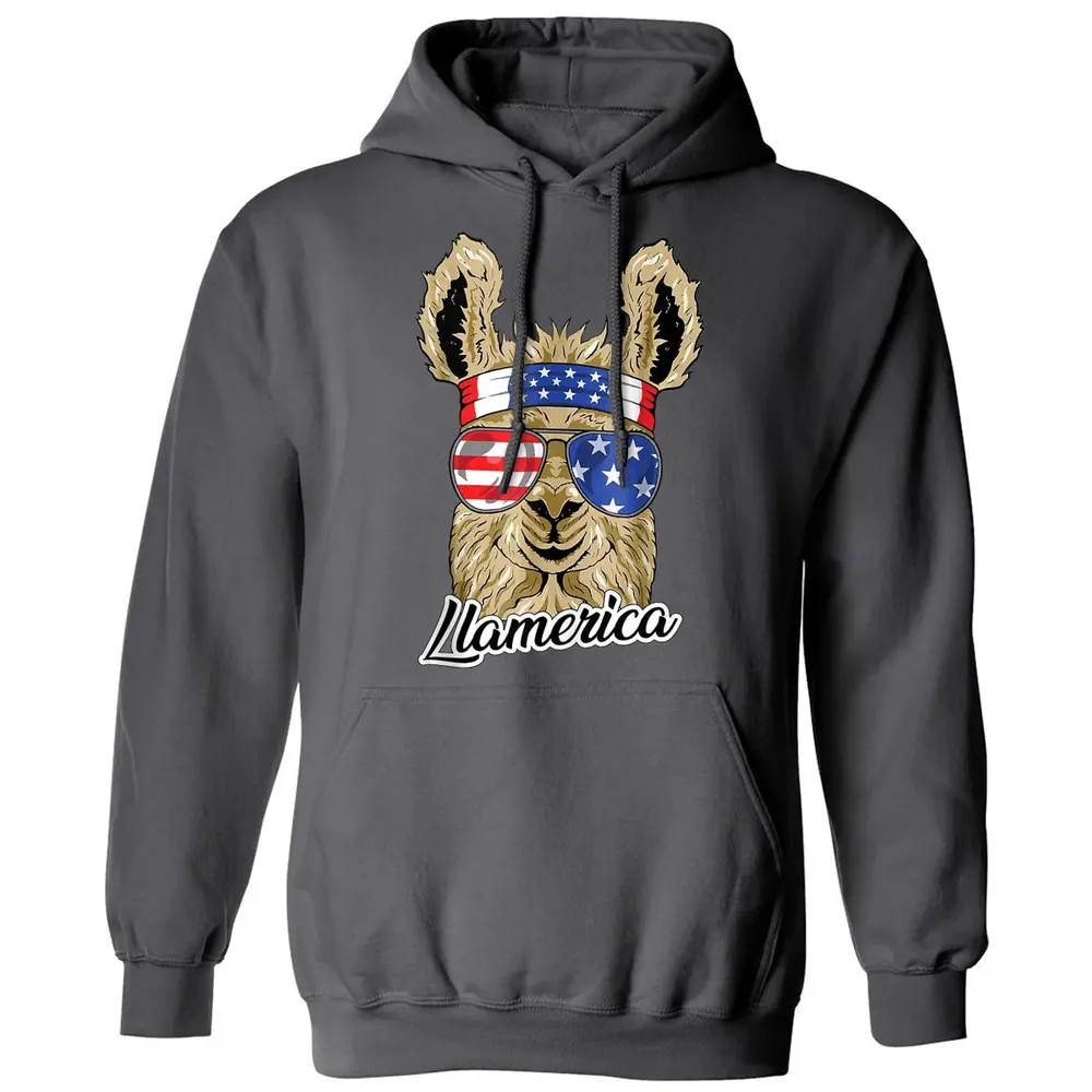 Llamerica American Llama Patriotic USA 4th Of July Funny Classic Unisex Hoodie - 7