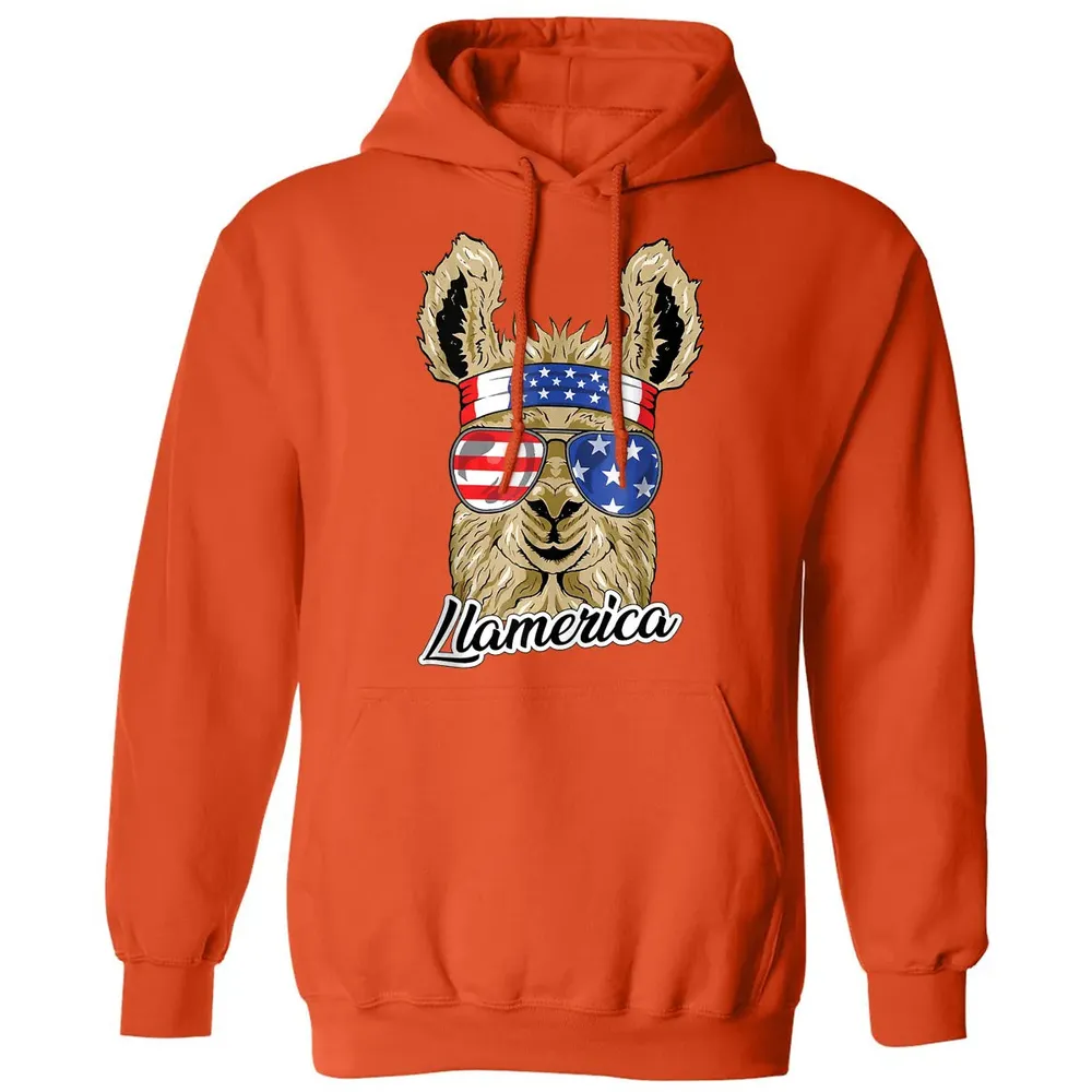 Llamerica American Llama Patriotic USA 4th Of July Funny Classic Unisex Hoodie - 10
