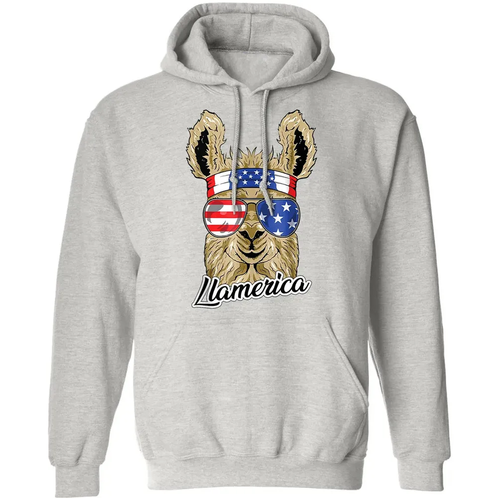 Llamerica American Llama Patriotic USA 4th Of July Funny Classic Unisex Hoodie - 8