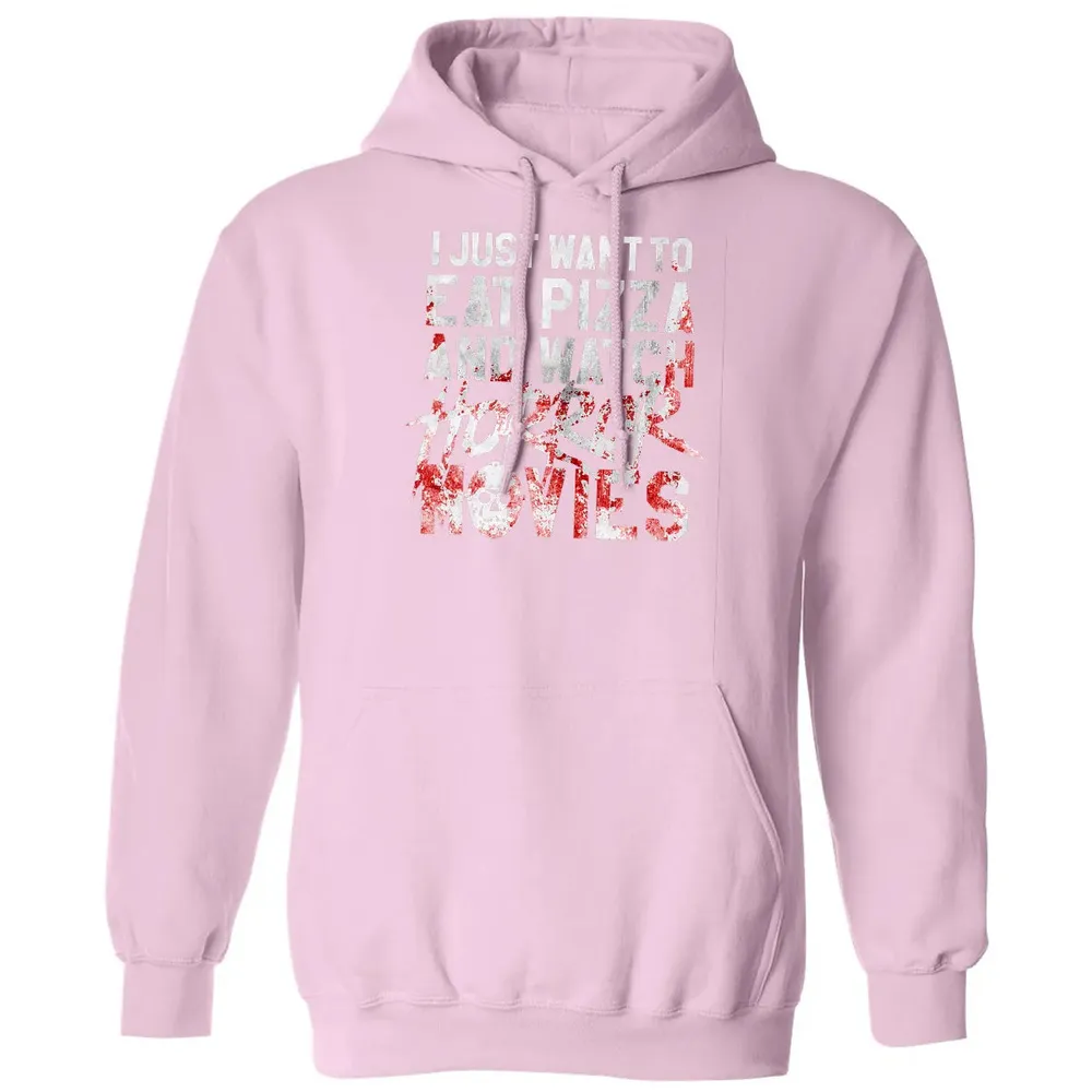 Funny Horror Movie Fan Gift   Halloween Pizza Classic Unisex Hoodie - 3