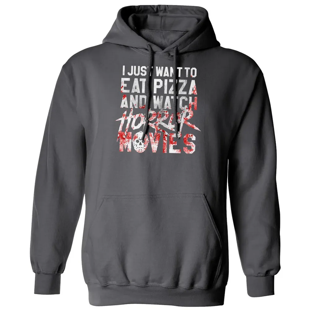 Funny Horror Movie Fan Gift   Halloween Pizza Classic Unisex Hoodie - 7