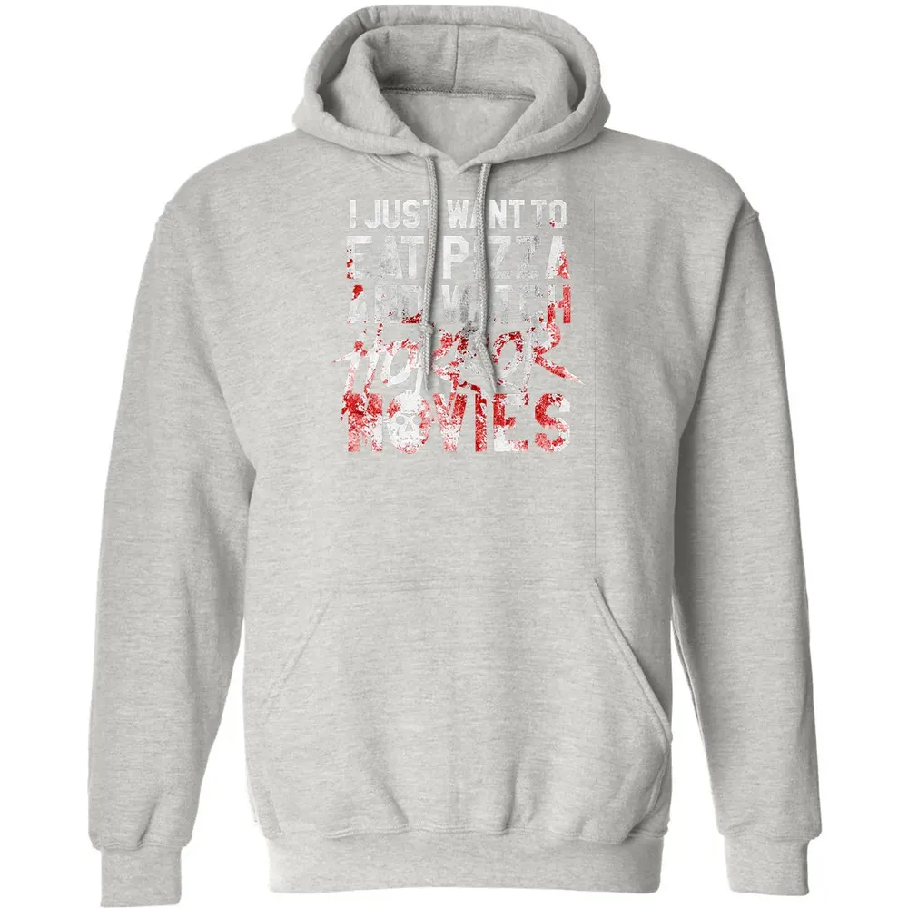 Funny Horror Movie Fan Gift   Halloween Pizza Classic Unisex Hoodie - 8