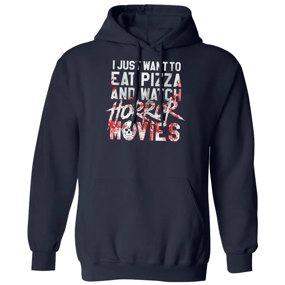 Funny Horror Movie Fan Gift   Halloween Pizza Classic Unisex Hoodie - 2