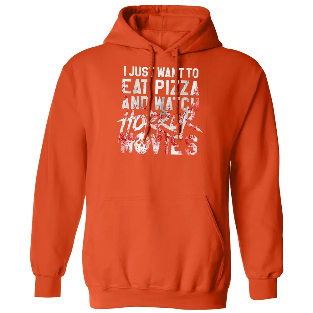Funny Horror Movie Fan Gift   Halloween Pizza Classic Unisex Hoodie - 10