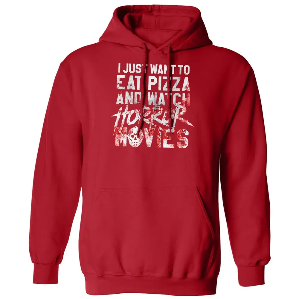 Funny Horror Movie Fan Gift   Halloween Pizza Classic Unisex Hoodie - 5