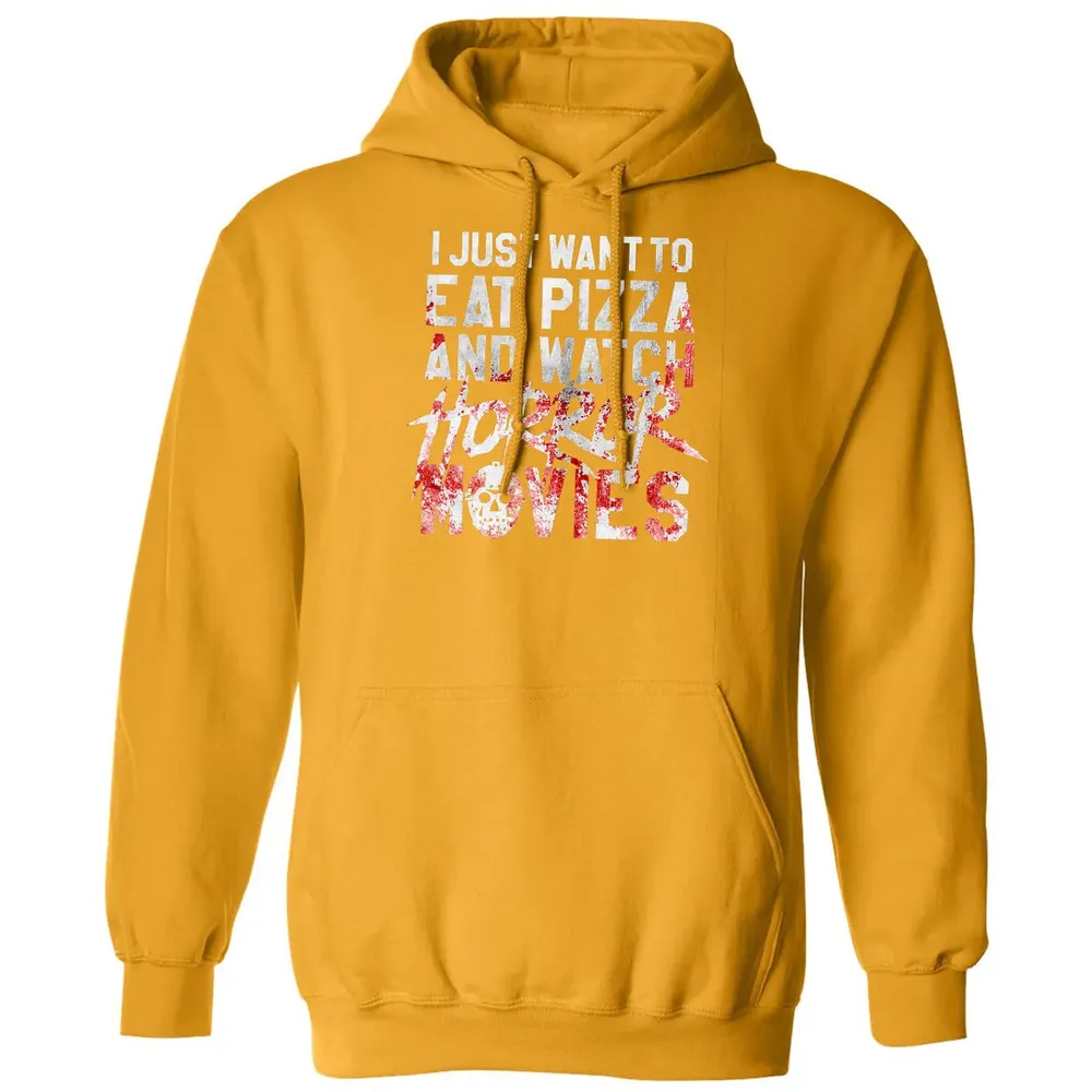 Funny Horror Movie Fan Gift   Halloween Pizza Classic Unisex Hoodie - 12